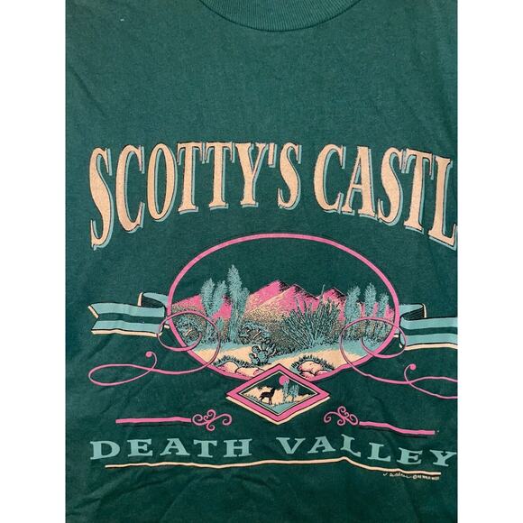 Vintage Scottys Castle Shirt Death Valley Green Desert Mountain Tee VTG 90s L - Picture 2 of 11